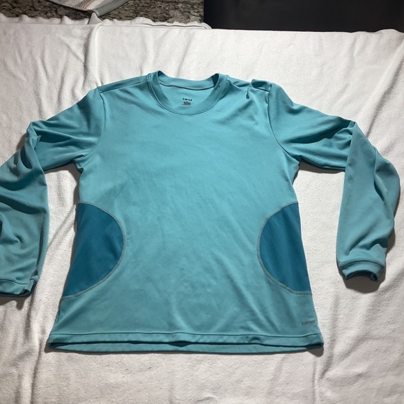 Hind Womens Long Sleeve Athletic Running Top Turquoise Blue Size Large - Picture 3 of 9